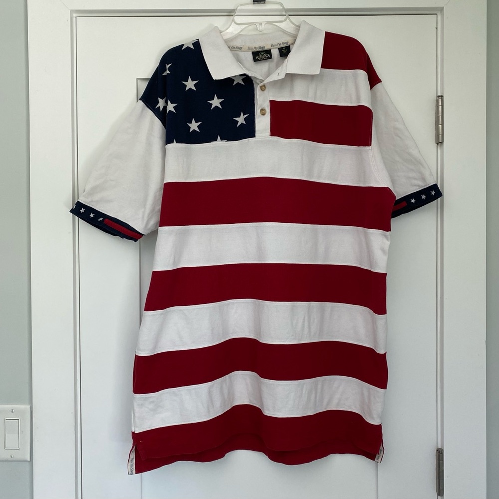 Men’s Redhead Bass Pro Shop American Flag Red, White & Blue Patriotic Shirt XL